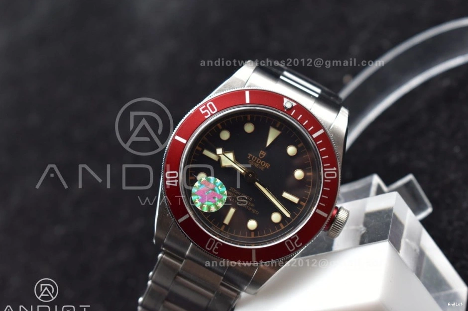 A2824 Best Bezel Red Edition 1:1 ZF SS Heritage Bay Bracelet Black on 0322